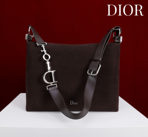 Dior Large Dark Brown Suede Leather Hobo Shoulder Crossbody Bag Dior Large Dark Brown Suede Leather Hobo Shoulder Crossbody Bag