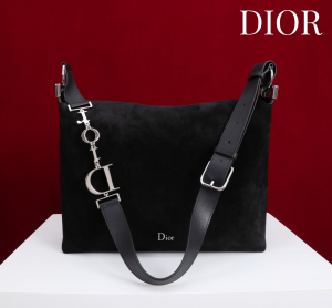 Dior Medium Black Suede Leather Hobo Shoulder Crossbody Bag Dior Medium Black Suede Leather Hobo Shoulder Crossbody Bag