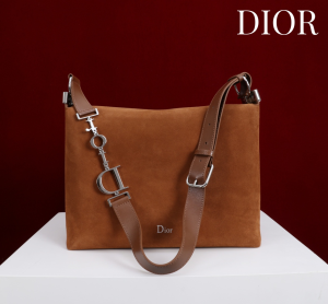 Dior Medium Brown Suede Leather Hobo Shoulder Crossbody Bag Dior Medium Brown Suede Leather Hobo Shoulder Crossbody Bag