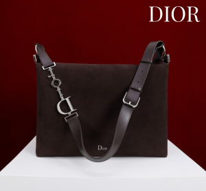 Dior Medium Dark Brown Suede Leather Hobo Shoulder Crossbody Bag Dior Medium Dark Brown Suede Leather Hobo Shoulder Crossbody Bag