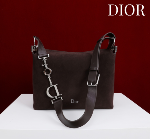 Dior Small Dark Brown Suede Leather Hobo Shoulder Crossbody Bag Dior Small Dark Brown Suede Leather Hobo Shoulder Crossbody Bag