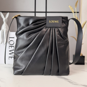 Loewe Draped Tote Shoulder Crossbody Bag Black Mellow Nappa Lambskin Loewe Draped Tote Shoulder Crossbody Bag Black Mellow Nappa Lambskin