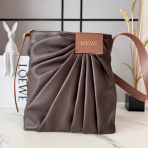 Loewe Draped Tote Shoulder Crossbody Bag Brown Mellow Nappa Lambskin Loewe Draped Tote Shoulder Crossbody Bag Brown Mellow Nappa Lambskin