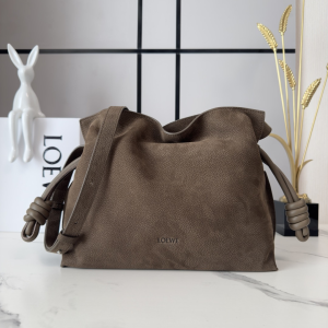 Loewe Medium Flamenco Clutch Shoulder Crossbody Bag Tundra Grained Nubuck Leather Loewe Medium Flamenco Clutch Shoulder Crossbody Bag Tundra Grained Nubuck Leather