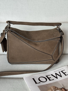 Loewe Small Featherlight Puzzle Shoulder Crossbody Bag Tundra Grained Nubuck Leather Loewe Small Featherlight Puzzle Shoulder Crossbody Bag Tundra Grained Nubuck Leather