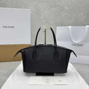 The Row Ewa Leather Tote Bag Black Grained Leather The Row Ewa Leather Tote Bag Black Grained Leather
