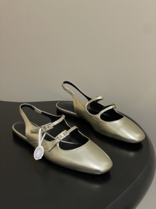 Hermes Mila Flat Slingback with Hapi Buckle Gold Calfskin Leather Hermes Mila Flat Slingback with Hapi Buckle Gold Calfskin Leather