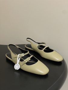 Hermes Mila Flat Slingback with Hapi Buckle Khaki Green Calfskin Leather Hermes Mila Flat Slingback with Hapi Buckle Khaki Green Calfskin Leather