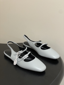 Hermes Mila Flat Slingback with Hapi Buckle Light Blue Calfskin Leather Hermes Mila Flat Slingback with Hapi Buckle Light Blue Calfskin Leather