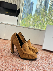 Saint Laurent YSL Le Brown Suede Leather Pumps Saint Laurent YSL Le Brown Suede Leather Pumps