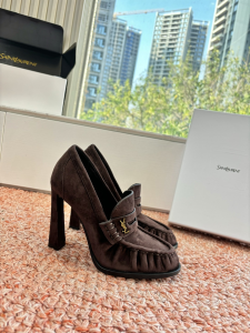 Saint Laurent YSL Le Burgundy Suede Leather Pumps Saint Laurent YSL Le Burgundy Suede Leather Pumps