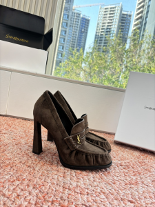 Saint Laurent YSL Le Dark Brown Suede Leather Pumps Saint Laurent YSL Le Dark Brown Suede Leather Pumps