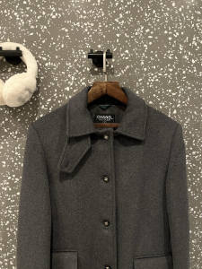 Chanel Dark Gray Wool Coat
