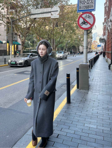 Chanel Dark Gray Wool Coat