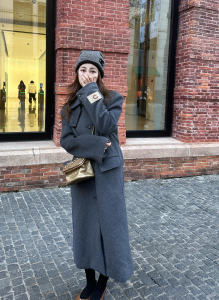Chanel Dark Gray Wool Coat
