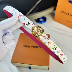 Louis Vuitton LVxTM LV Circle White Multicolor Monogram Canvas Belt 20MM Louis Vuitton LVxTM LV Circle White Multicolor Monogram Canvas Belt 20MM