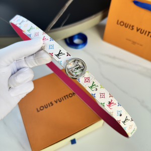 Louis Vuitton LVxTM LV Circle White Multicolor Monogram Canvas Belt 20MM Louis Vuitton LVxTM LV Circle White Multicolor Monogram Canvas Belt 20MM