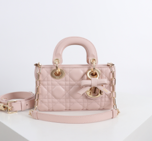 Dior Micro Lady D Joy Tote Shoulder Bag with Bowknot Pink Cannage Lambskin Dior Micro Lady D Joy Tote Shoulder Bag with Bowknot Pink Cannage Lambskin
