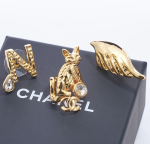 Chanel Gold Metal 3 Set Earrings