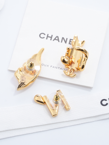 Chanel Gold Metal 3 Set Earrings