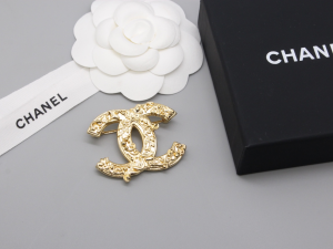 Chanel Gold Metal CC Logo Brooch