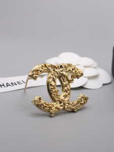 Chanel Gold Metal CC Logo Brooch