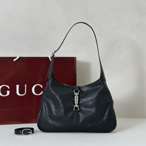 Gucci Jackie 1961 Medium Hobo Shoulder Bag Black Calfskin Leather Gucci Jackie 1961 Medium Hobo Shoulder Bag Black Calfskin Leather