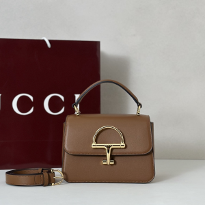 Gucci Siena Small Top Handle Shoulder Bag Brown Smooth Leather Gucci Siena Small Top Handle Shoulder Bag Brown Smooth Leather