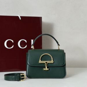 Gucci Siena Small Top Handle Shoulder Bag Green Smooth Leather Gucci Siena Small Top Handle Shoulder Bag Green Smooth Leather