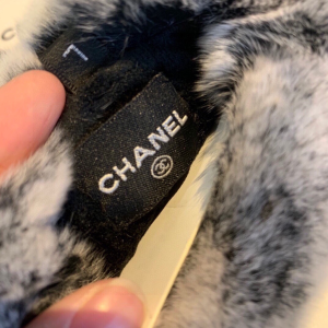 Chanel CC Logo Black Shearling Glove