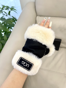 UGG Black Shearling Fingerless Glove