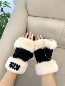 UGG Black Shearling Fingerless Glove