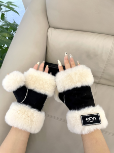 UGG Black Shearling Fingerless Glove