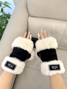 UGG Black Shearling Fingerless Glove