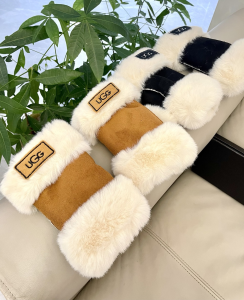 UGG Brown Shearling Fingerless Glove