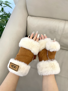 UGG Brown Shearling Fingerless Glove