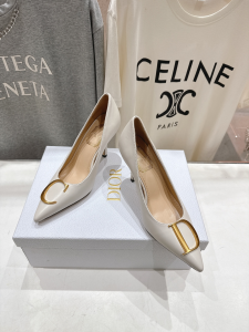 Dior White Leather Pumps 85MM
