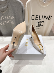 Dior White Leather Pumps 85MM