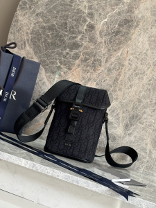 Dior Mini Dior Hit the Road Vertical Messenger Bag with Flap Black Dior Oblique Jacquard Dior Mini Dior Hit the Road Vertical Messenger Bag with Flap Black Dior Oblique Jacquard