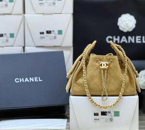 Chanel Vip 25 Mini Bucket Hobo Shoulder Bag Dark Beige Suede Calfskin Leather Chanel Vip 25 Mini Bucket Hobo Shoulder Bag Dark Beige Suede Calfskin Leather
