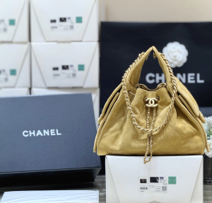 Chanel Vip 25 Small Drawstring Shoulder Handbag Dark Beige Suede Calfskin Chanel Vip 25 Small Drawstring Shoulder Handbag Dark Beige Suede Calfskin