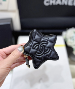 Chanel Vip CC Logo Mini Star Bag Charm White Quilted Leather Chanel Vip CC Logo Mini Star Bag Charm White Quilted Leather