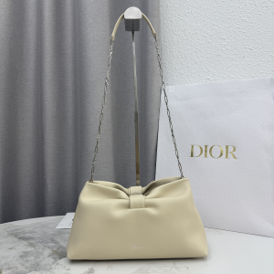 Dior Medium Dior Bow Chain Shoulder Bag Beige Lambskin Leather Dior Medium Dior Bow Chain Shoulder Bag Beige Lambskin Leather