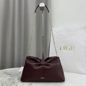 Dior Medium Dior Bow Chain Shoulder Bag Red Lambskin Leather Dior Medium Dior Bow Chain Shoulder Bag Red Lambskin Leather