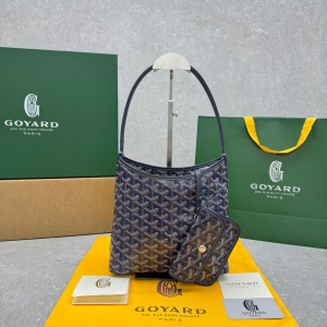 Goyard Small Boheme Hobo Shoulder Bag Navy Blue Goyardine Canvas and Leather Goyard Small Boheme Hobo Shoulder Bag Navy Blue Goyardine Canvas and Leather