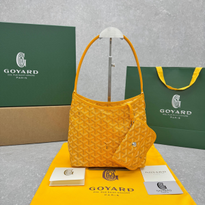 Goyard Small Boheme Hobo Shoulder Bag Yellow Goyardine Canvas and Leather Goyard Small Boheme Hobo Shoulder Bag Yellow Goyardine Canvas and Leather