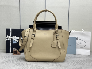 Prada Large Beige Calfskin Leather Tote Shoulder Bag Prada Large Beige Calfskin Leather Tote Shoulder Bag