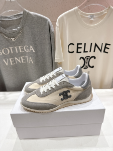 Celine Racer Low Top Sneaker with Triomphe Gray Nylon Suede Calfskin Celine Racer Low Top Sneaker with Triomphe Gray Nylon Suede Calfskin