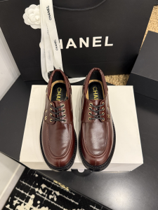 Chanel Lace Up Burgundy Leather Derby Loafers Shoes Chanel Lace Up Burgundy Leather Derby Loafers Shoes