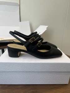 Dior Cherie Slingback Pump Black Supple Calfskin 40MM Dior Cherie Slingback Pump Black Supple Calfskin 40MM